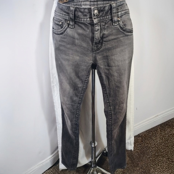 Rock Revival Skinny Jean, Women Gray, Pockets, Black Sequin, Celline, 29 - Picture 4 of 15